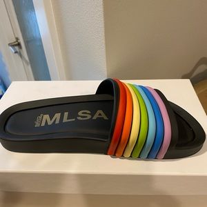 Melissa sandals - rainbow and black US 8.